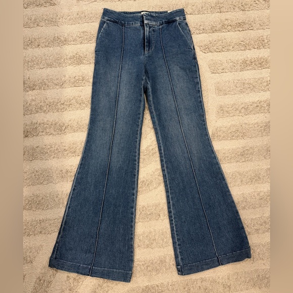 Alice + Olivia Dylan wide leg flare denim jeans 26 - Picture 9 of 16